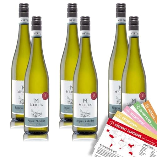 Peter Mertes Riesling Kabinett QmP, halbtrocken, sortenreines Weinpaket + VINOX Winecards (6x0,75l) von Peter Mertes
