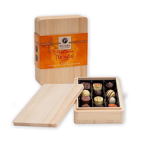 Peters Mit Genuss verführt | Bento "Freude aus Holz" | Pralinen | Mit Alkohol | Hochwertige Pralinés | Köstlich | Geschenk | Schokolade | Geschenkidee | Made in Germany | 150g Peters Mit Genuss verführt | Bento "Freude aus Holz" | Pralinen | Mit Alkohol | Hochwertige Pralinés | Köstlich | Geschenk | Schokolade | Geschenkidee | Made in Germany | 150g von Peters Mit Genuss verführt