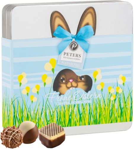 Peters Mit Genuss verführt | Frohe Ostern | Osterdose | Ohne Alkohol | Metallbox | Ostern | Schokolade | Ostergeschenk | Trüffel | Geschenk | Süßigkeiten | Geschenkidee | 170g von Peters Mit Genuss verführt