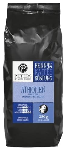 Peters Mit Genuss verführt | Henny's Röstung Äthiopien | Sprechender Kaffee AR | Augmented Reality App | Ganze Bohnen | Kaffeebohnen | Ideal für Vollautomaten | Arabica | Mit Koffein | 250g Peters Mit Genuss verführt | Henny's Röstung Äthiopien | Sprechender Kaffee AR | Augmented Reality App | Ganze Bohnen | Kaffeebohnen | Ideal für Vollautomaten | Arabica | Mit Koffein | 250g von Peters Mit Genuss verführt