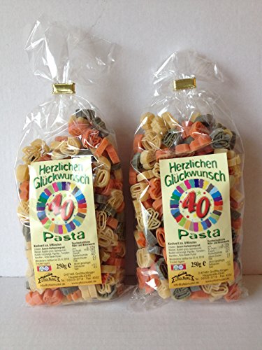Motivnudeln Nudeln Pasta 2er Pack 250g Durum Hartweizengrieß (40 2er Pack) von Pfalznudel