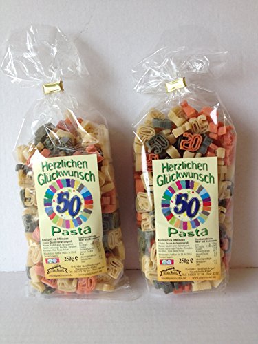 Motivnudeln Nudeln Pasta 2er Pack 250g Durum Hartweizengrieß (50 2er Pack) von Pfalznudel