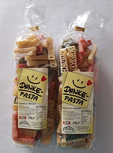 Pfalznudel Streuteile Danke aus Nudelteig, 2X 250 g, Nudeln, Pasta, Dekoration, Delikatesse, Mitbringsel Pfalznudel Streuteile Danke aus Nudelteig, 2X 250 g, Nudeln, Pasta, Dekoration, Delikatesse, Mitbringsel von Pfalznudel