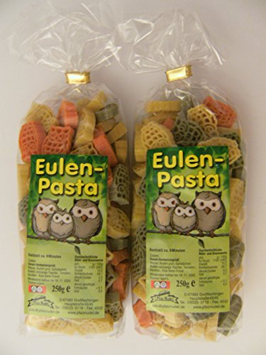 Pfalznudel Streuteile Eulen aus Nudelteig, 2X 250 g, Nudeln, Pasta, Dekoration, Delikatesse, Tiere, Eule, Vogel von Pfalznudel