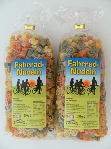 Pfalznudel Streuteile Fahrräder aus Nudelteig, 2X 250 g, Nudeln, Pasta, Dekoration, Delikatesse, Fahrrad von Pfalznudel