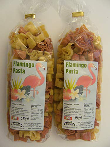 Pfalznudel Streuteile Flamingos aus Nudelteig, 2X 250 g, Nudeln, Pasta, Dekoration, Delikatesse, Flamingo von Pfalznudel