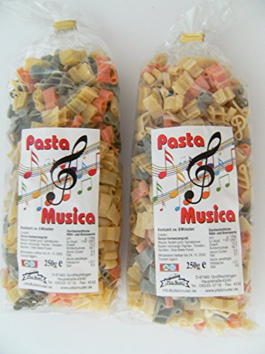 Pfalznudel Streuteile Noten aus Nudelteig, 2X 250 g, Nudeln, Pasta, Dekoration, Delikatesse, Musik von Pfalznudel