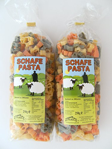 Pfalznudel Streuteile Schafe aus Nudelteig, 2X 250 g, Nudeln, Pasta, Dekoration, Delikatesse, Tiere, Schaf Lamm von Pfalznudel