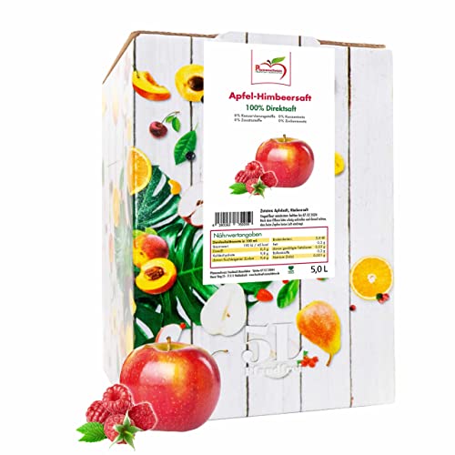Pfannenschwarz Fruchtsaft Manufaktur Apfel-Himbeersaft 100% Direktsaft, 2er Pack (2x5 l Bag in Box) von Pfannenschwarz Fruchtsaft Manufaktur