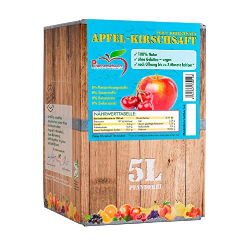 Pfannenschwarz Apfel-Kirschsaft 100% Direktsaft, 2er Pack (2x5 l Bag in Box) von Pfannenschwarz Fruchtsaft Manufaktur