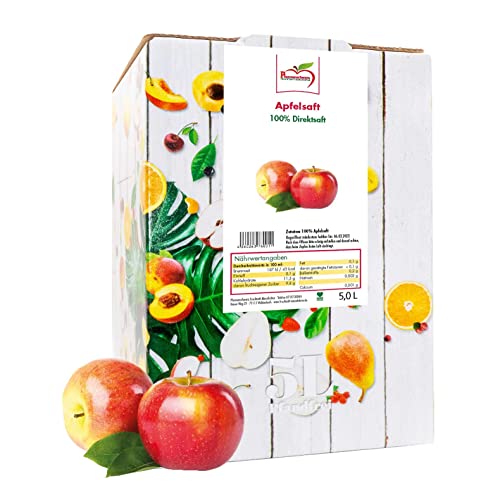 Pfannenschwarz Fruchtsaft Manufaktur Apfelsaft 100% Direktsaft, 2er Pack (2x5 l Bag in Box) von Pfannenschwarz Fruchtsaft Manufaktur