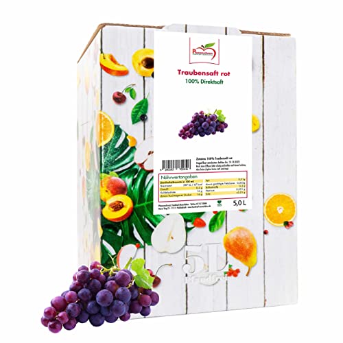 Traubensaft rot 100% Direktsaft Bag in Box 5 L von Pfannenschwarz Fruchtsaft Manufaktur