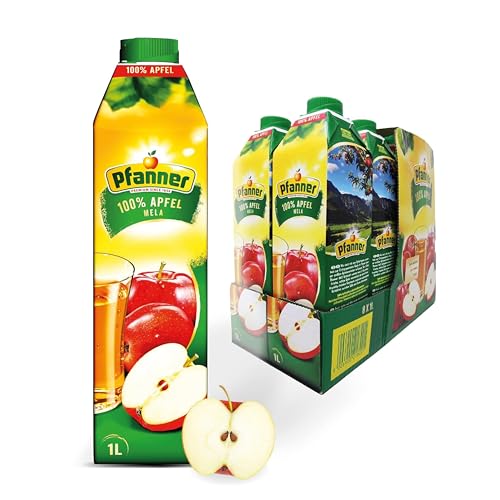 Pfanner 100% Apfelsaft (8 x 1 l) – vitaminreicher Saft aus Apfel – säuerlich-süßes Fruchtgetränk im Vorratspack – ohne Zuckerzusatz von Pfanner