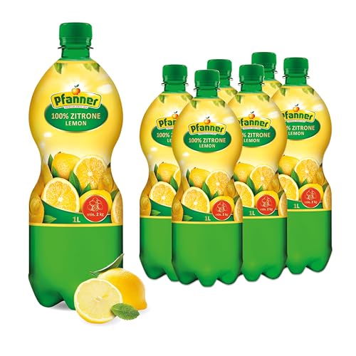 Pfanner 100% Zitronensaft - Ideal im Küchenbereich einsetzbar - 2KG Zitronen im Vorratspack (6 x 1 l) von Pfanner