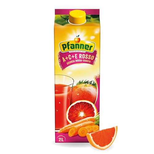 Pfanner A+C+E Rosso Mehrfruchsaft Getränk – Balance zwischen Fruchtsaft und Gemüsesaft, reich an Vitamin A, C und E (1 x 2 l) von Pfanner