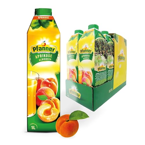 Pfanner Aprikose Nektar (8 x 1 l) – mind. 40 % Fruchtgehalt - Fruchtsaft im Vorratspack von Pfanner