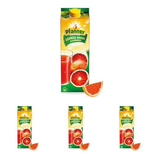Pfanner Blutorange Getränk – Fruchtig-frisches Getränk mit Vitamin A und C – 30% Fruchtgehalt (1 x 2 l) (Packung mit 4) von Pfanner