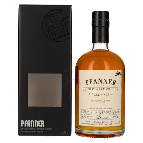 Pfanner Bourbon Oak Cask Single Malt Whisky 56,40% 0,50 Liter von Pfanner