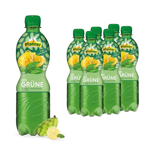 Pfanner Der Grüne Zitrone-Kaktusfeige im Vorratspack – Direkt aufgebrühter grüner Tee mit Zitronensaft und Kaktusfeigensaft verfeinert (6 x 500 ml) von Pfanner