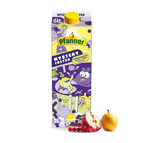 Pfanner Eistee Mystery Johannisbeere Apfel Yuzu – 1 x 2 l Ice Tea - direkt aufgebrühter Tee – Eistee-Karton von Pfanner