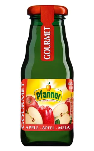 Pfanner Gourmet 100% Apfelsaft – 24 x 0,2L Einwegglas – Hochwertiger Apfelsaft aus Konzentrat – Ohne Zuckerzusatz – Für Gastronomie, Hotellerie & anspruchsvollen Genuss zuhause von Pfanner