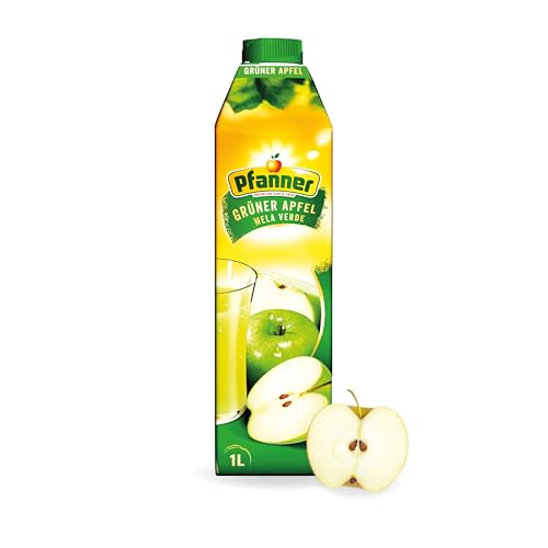 Pfanner Grüner Apfelgetränk (8 x 1 l) - Apfel mit 40 % Fruchtgehalt – Fruchtgetränk mit Apfelmark im Karton von Pfanner