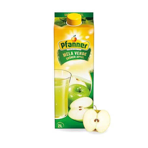 Pfanner Grüner Apfel (1 x 2 l) – Apfelsaft mit 40 % Fruchtgehalt – Fruchtsaft mit Apfelmark im Karton von Pfanner