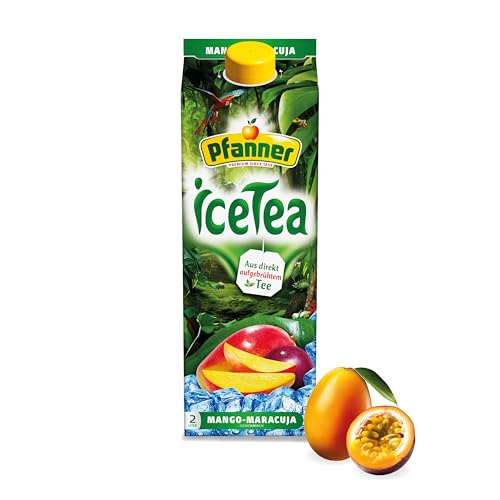 Pfanner IceTea Mango-Maracuja – Direkt aufgebrühte Schwarzteesorten mit Mango- und Maracujasaft (1 x 2 l) von Pfanner