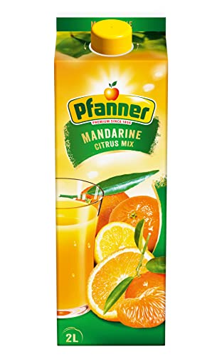Pfanner Mandarine Citrus Mix Fruchtsaft Getränk im Vorratspack – Kombination aus Mandarinensaft, Orangensaft, Grapefruitsaft und Limettensaft mit Vitamin C – 40% Fruchtgehalt (6 x 2 l) von Pfanner