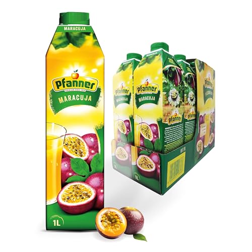 Pfanner Maracuja Getränk im Vorratspack – Fruchtig-exotischer Geschmack mit Vitamin C – 15% Fruchtgehalt (8 x 1 l) von Pfanner
