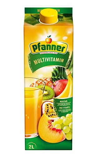 Pfanner Multivitamin Mehrfruchtgetränk im Vorratspack – Fruchtgetränk mit 8 Vitaminen und Provitamin A – mind. 50% Fruchtgehalt (6 x 2 l) von Pfanner