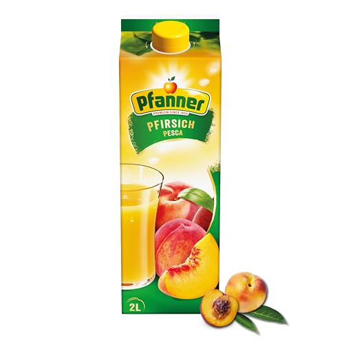 Pfanner Pfirsich Nektar (1 x 2 l) – Fruchtsaft mit mind. 40 % Fruchtgehalt – Saft aus Pfirsichen von Pfanner