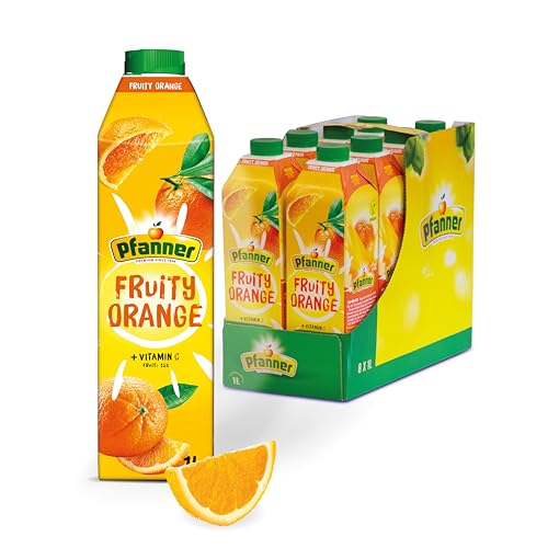 Pfanner Fruity Orangengetränk im Vorratspack (8 x 1 l) - Süß-säuerlicher Genuss aus sonnengereiften Orangen - 25% Saftgehalt von Pfanner