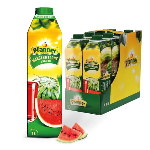 Pfanner Wassermelone im Vorratspack – Erfrischungsgetränk mit 30% Fruchtgehalt – mit wertvollem Vitamin C (8 x 1 l) von Pfanner