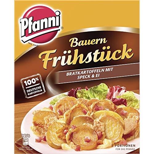 Pfanni Bauern Frühstück Kartoffelfertiggericht Bratkartoffeln mit Speck & Ei 100% deutsche Kartoffeln, 1 x 400 g von Pfanni