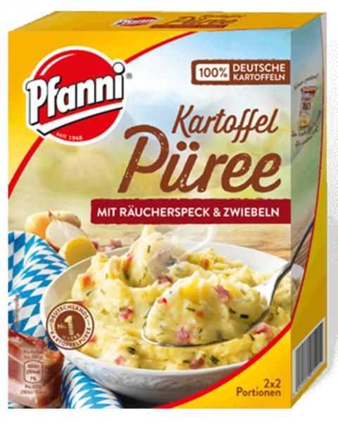 Pfanni Kartoffel-Püree mit Räucherspeck und Zwiebeln von Pfanni