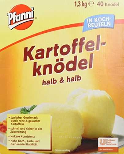 Pfanni Kartoffelknödel im Kochbeutel 1.30 kg 40 Stück, 1er Pack (1 x 1.3 kg) von Pfanni