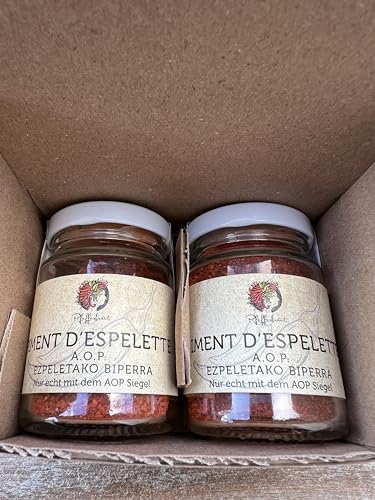 2er Box Piment d´Espelette AOP 2x 40g Glas - NEU - original - Chilipulver - fruchtig intensiv MHD 12/2024 von Pfefferbraut