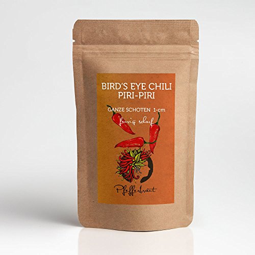 Bird`s Eye Chili 100g ganze Schoten - mit 90.000-100.000 Scoville - reine feurige Schärfe - für die Mühle von Pfefferbraut