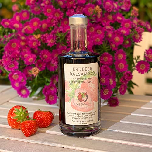 Erdbeer Balsamico - 5% Säure - 350ml - exotisch fruchtige Essig-Spezialität (Erdbeer-Balsamico) von Pfefferbraut