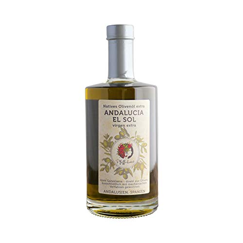 Extra natives Olivenöl 'ANDALUCIA EL SOL' - 500 ml eine Delikatesse aus unreifen Oliven gepresst von Pfefferbraut