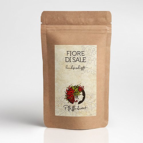 Pfefferbraut Fiore di Sale Sizilien 90g im Aromaschutzbeutel, unraffinierte, naturbelassene Salzblumen mit Restfeuchte in Premiumqualität von Pfefferbraut