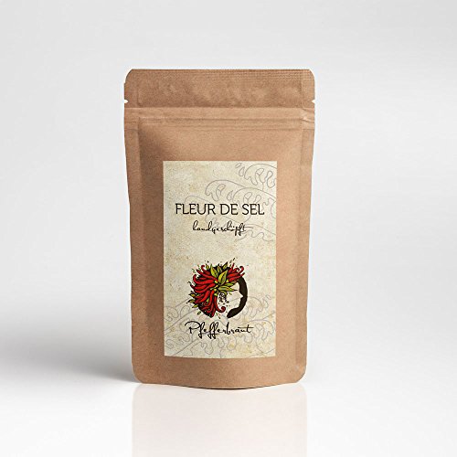 Pfefferbraut - exklusives handgeschöpftes Fleur de Sel aus Andalusien 200 g - unraffinierte, naturbelassene Salzblumen mit Restfeuchte in Premiumqualität von Pfefferbraut