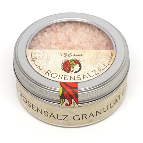 Pfefferbraut bolivianisches Rosé-Salz als Granulat in der 180g Fingersalzdose Gourmetsalz von Pfefferbraut