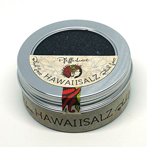 Pfefferbraut schwarzes Hawaii Salz Black Lava 180g in der Fingersalzdose von Pfefferbraut