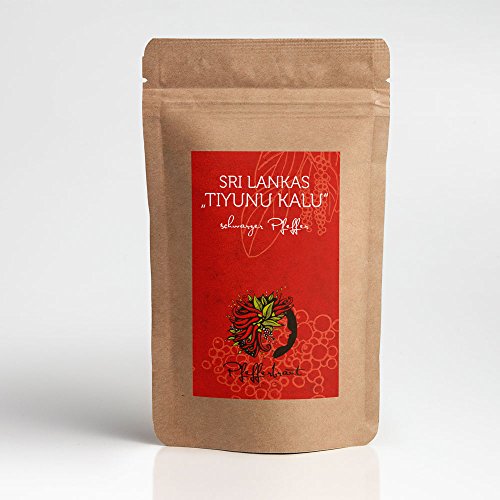 Tiyunu Kalu Pfeffer 90g echter schwarzer Pfeffer aus Sri Lanka scharf Gourmetpfeffer von Pfefferbraut