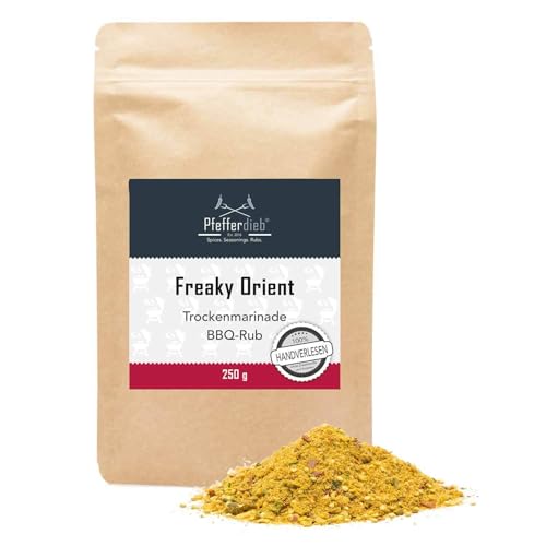 Freaky Orient Premium BBQ Rub | Grillgewürz & Trockenmarinade für Fleisch, Fisch | orientalisches Gewürz mit Chili & Kurkuma | 250g - Pfefferdieb® von Pfefferdieb