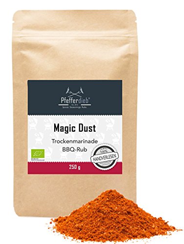 Magic Dust | BIO Qualität 250g | Premium BBQ Rub Gewürzmischung zum Grillen | Grillgewürz, Marinade für Fleisch, Steak, Pulled Pork | Pfefferdieb® von Pfefferdieb