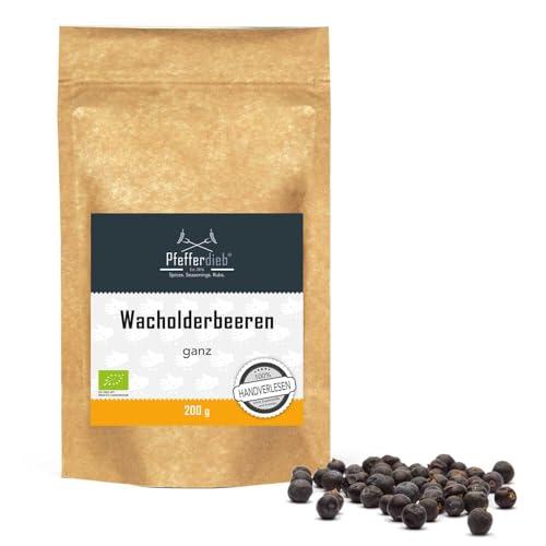 Wacholderbeeren ganz aus Wildsammlung, Wacholder, Premium BIO Qualität, 200g - by Pfefferdieb® von Pfefferdieb