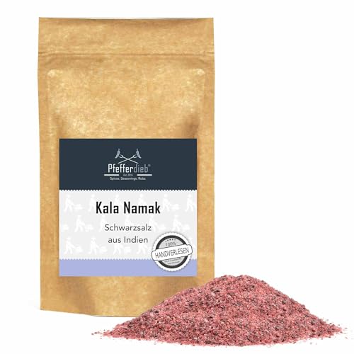 Original "Kala Namak" Steinsalz aus Indien fein, naturbelassenes Gourmetsalz/Schwarzsalz mit hohem Schwefelgehalt, 1kg - Pfefferdieb® von Pfefferdieb